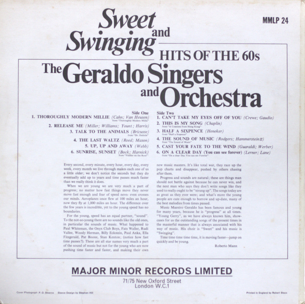 The Geraldo Orchestra & Singers – Sweet & Swinging Hits Of The 60s Vinyl LP
