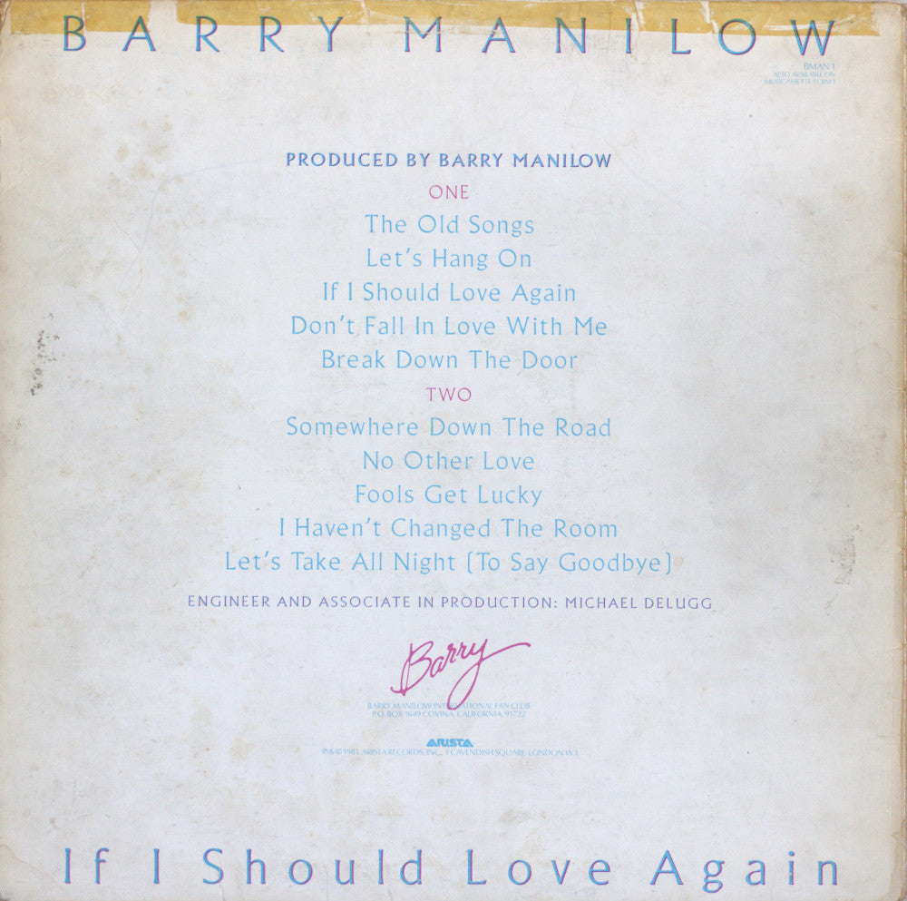 Barry Manilow – If I Should Love Again Vinyl LP