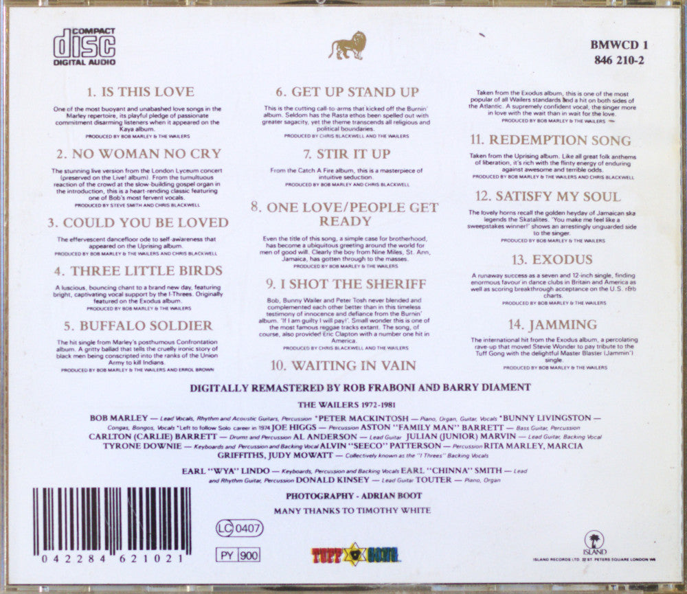 Bob Marley & The Wailers – The Best Of Bob Marley And The Wailers CD