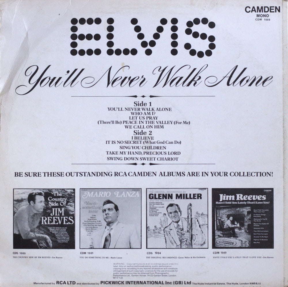 Elvis Presley – You’ll Never Walk Alone Vinyl LP