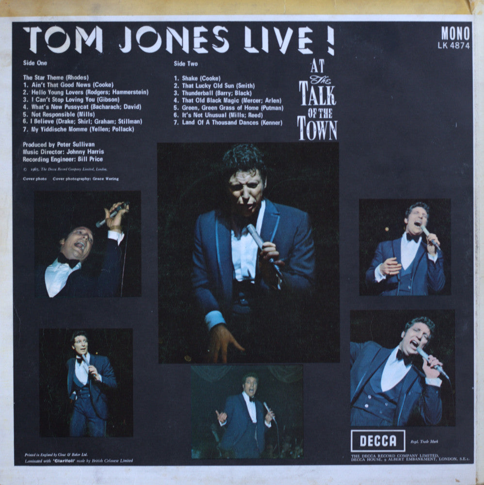 Tom Jones – Live! At The Talk Of The Town Vinyl LP