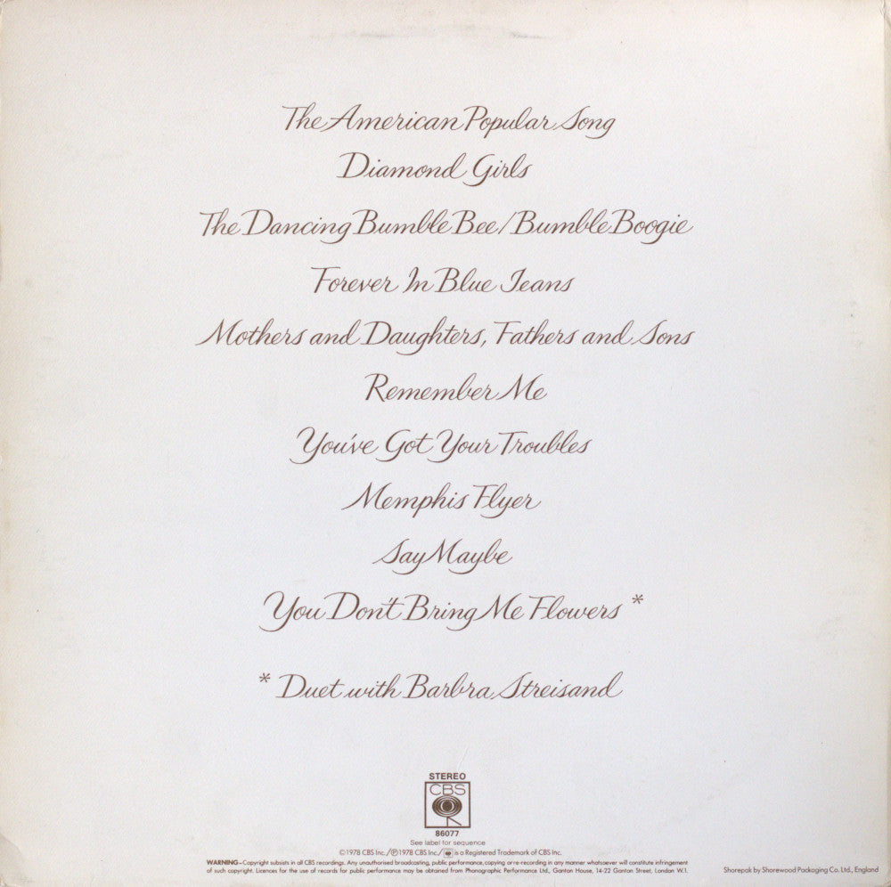 Neil Diamond – You Don’t Bring Me Flowers Vinyl LP