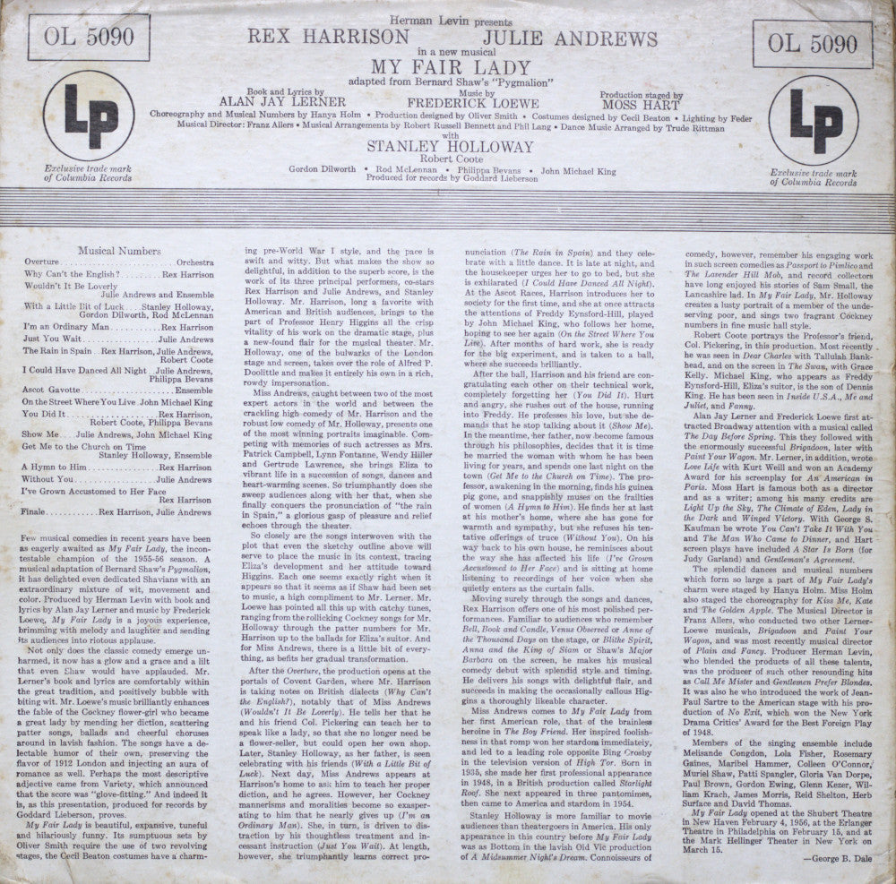 Rex Harrison & Julie Andrews – My Fair Lady Vinyl LP