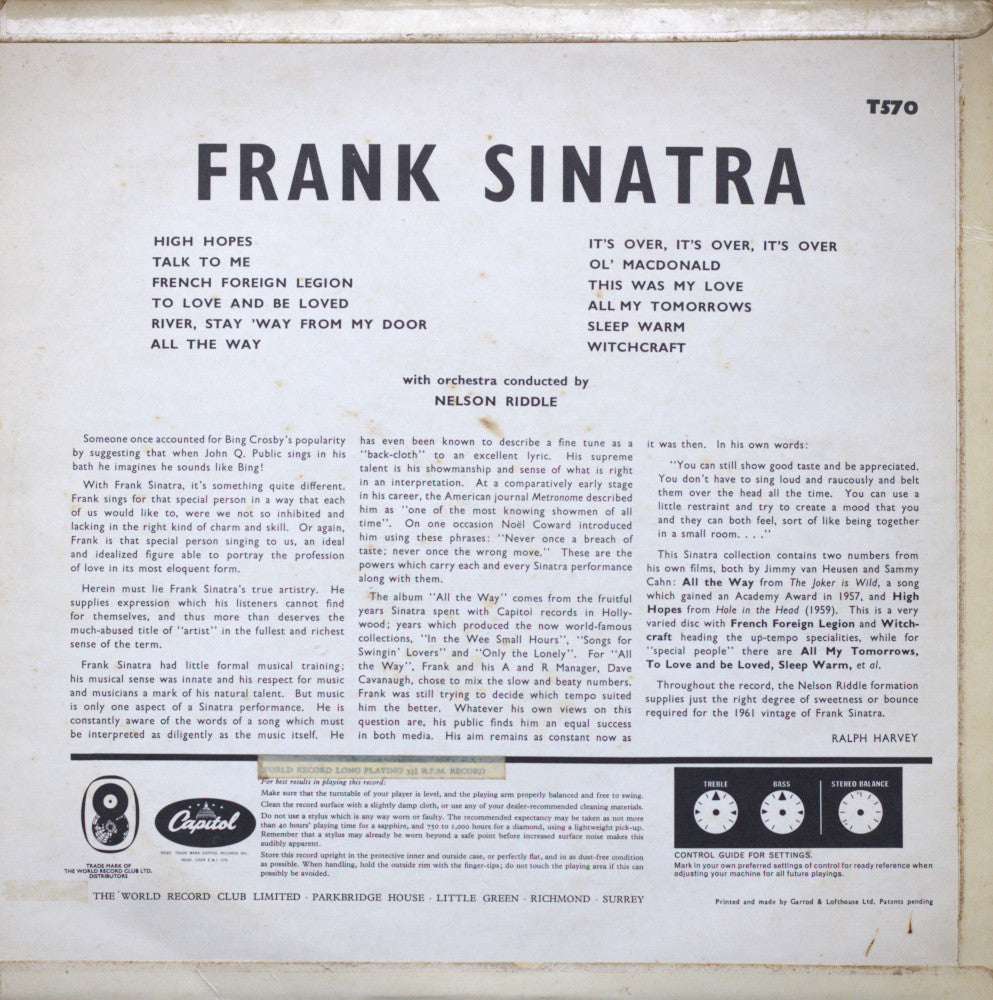 Frank Sinatra – All The Way Vinyl LP