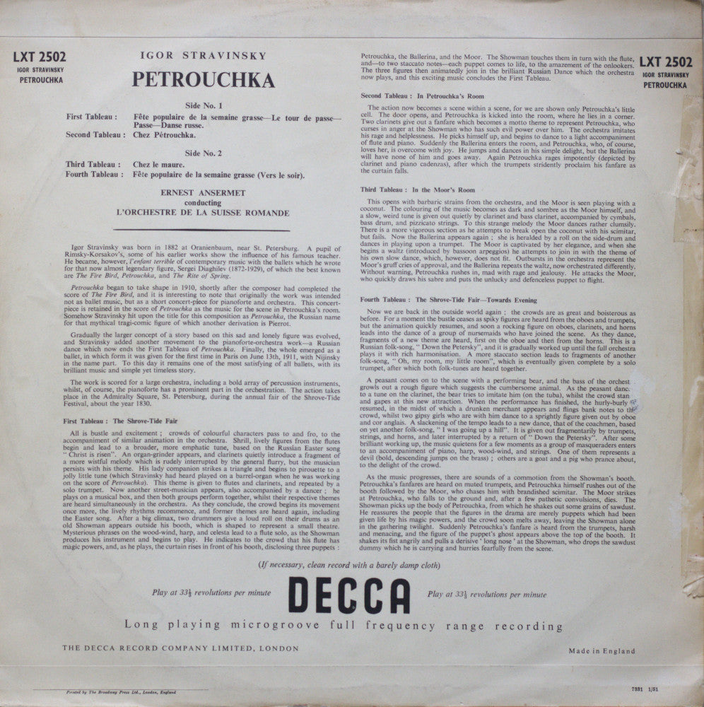 Stravinsky – Petrouchka Vinyl LP