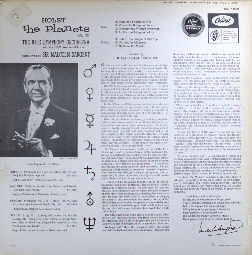 Holst – The Planets Op. 32 Vinyl LP