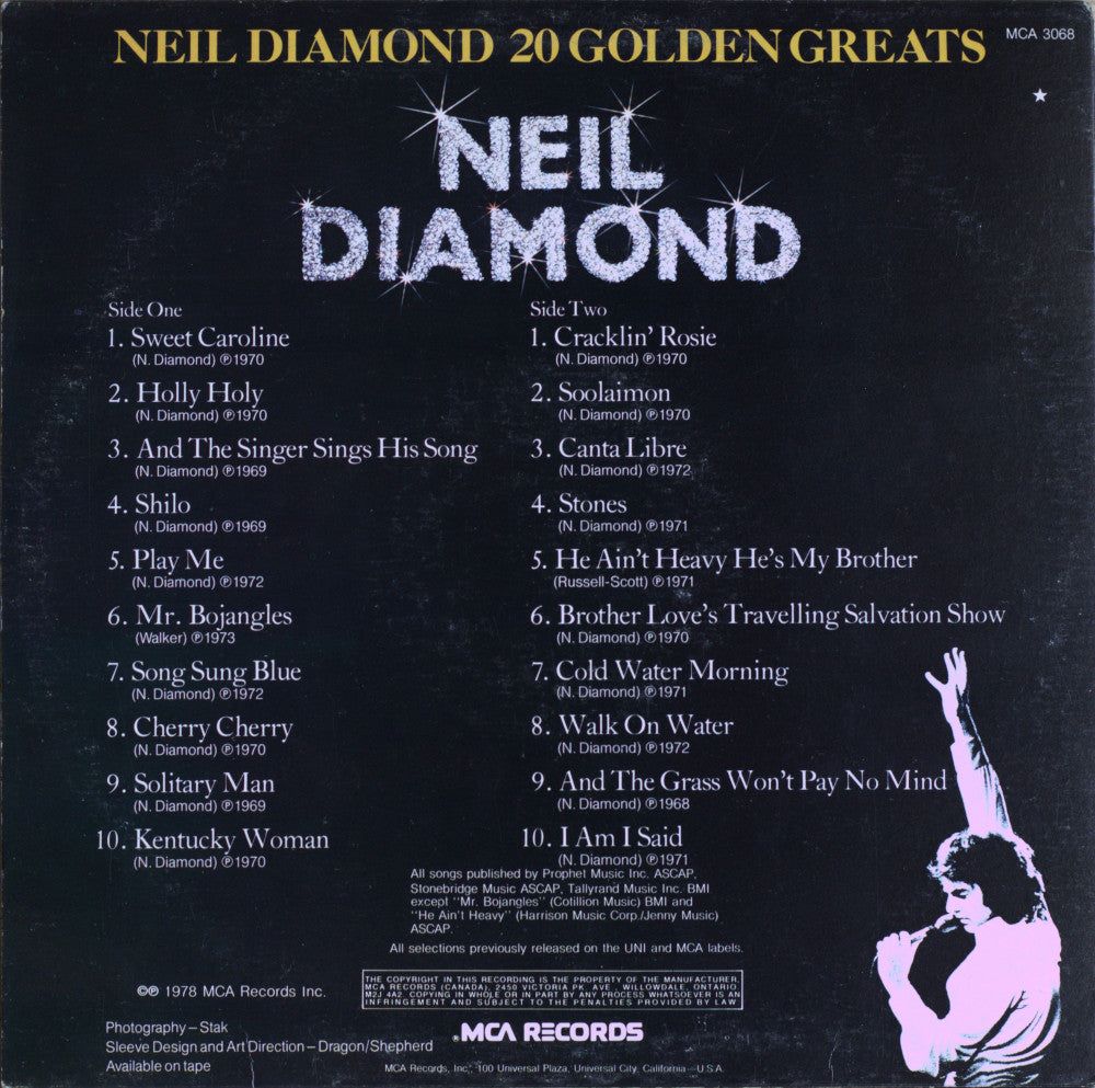 Neil Diamond – 20 Golden Greats Vinyl LP