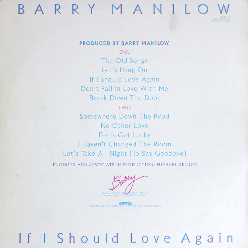 Barry Manilow – If I Should Love Again Vinyl LP