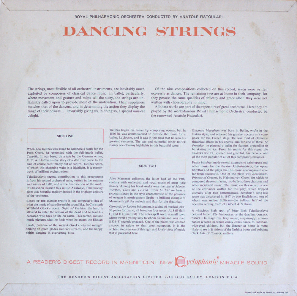 Royal Philharmonic Orchestra, Anatole Fistoulari – Dancing Strings Vinyl LP