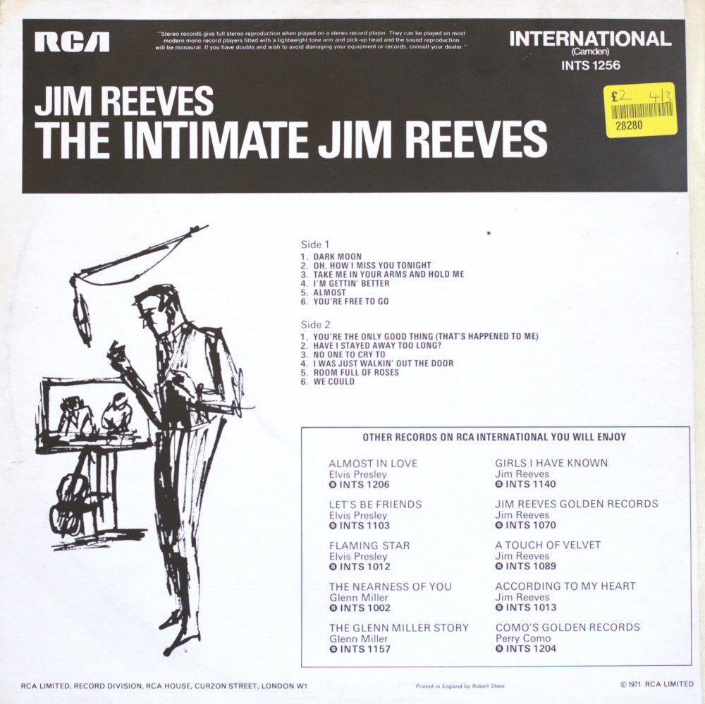 Jim Reeves – The Intimate Jim Reeves Vinyl LP