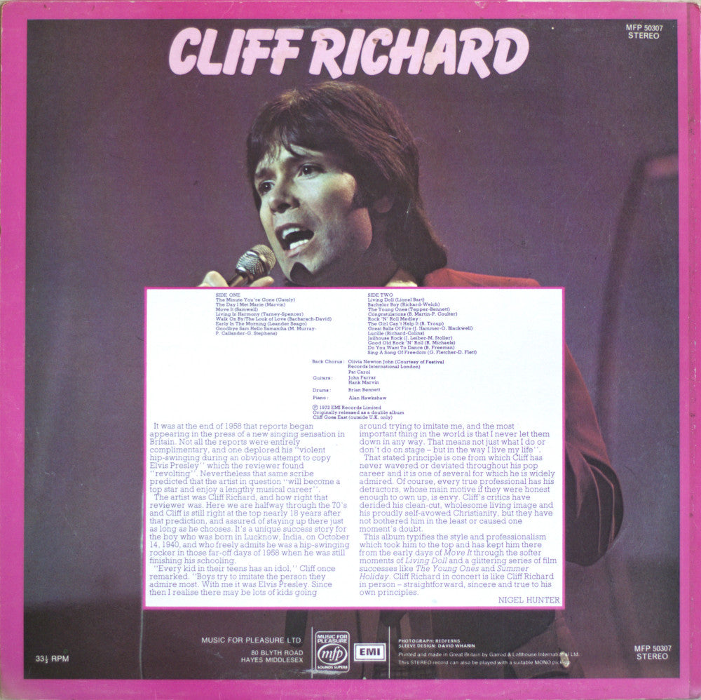 Cliff Richard – Live Vinyl LP
