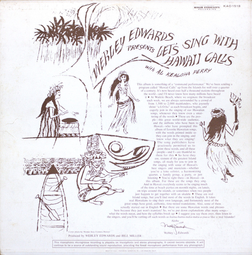 Let’s Sing With Hawaii Calls Vinyl LP