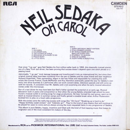 Neil Sedaka – Oh! Carol Vinyl LP