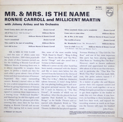 Ronnie Carroll & Millicent Martin – Mr & Mrs Is The Name Vinyl LP