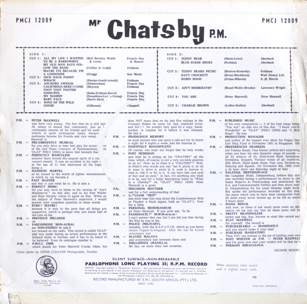 Peter Maxwell – Mr. Chatsby P.M. Vinyl LP
