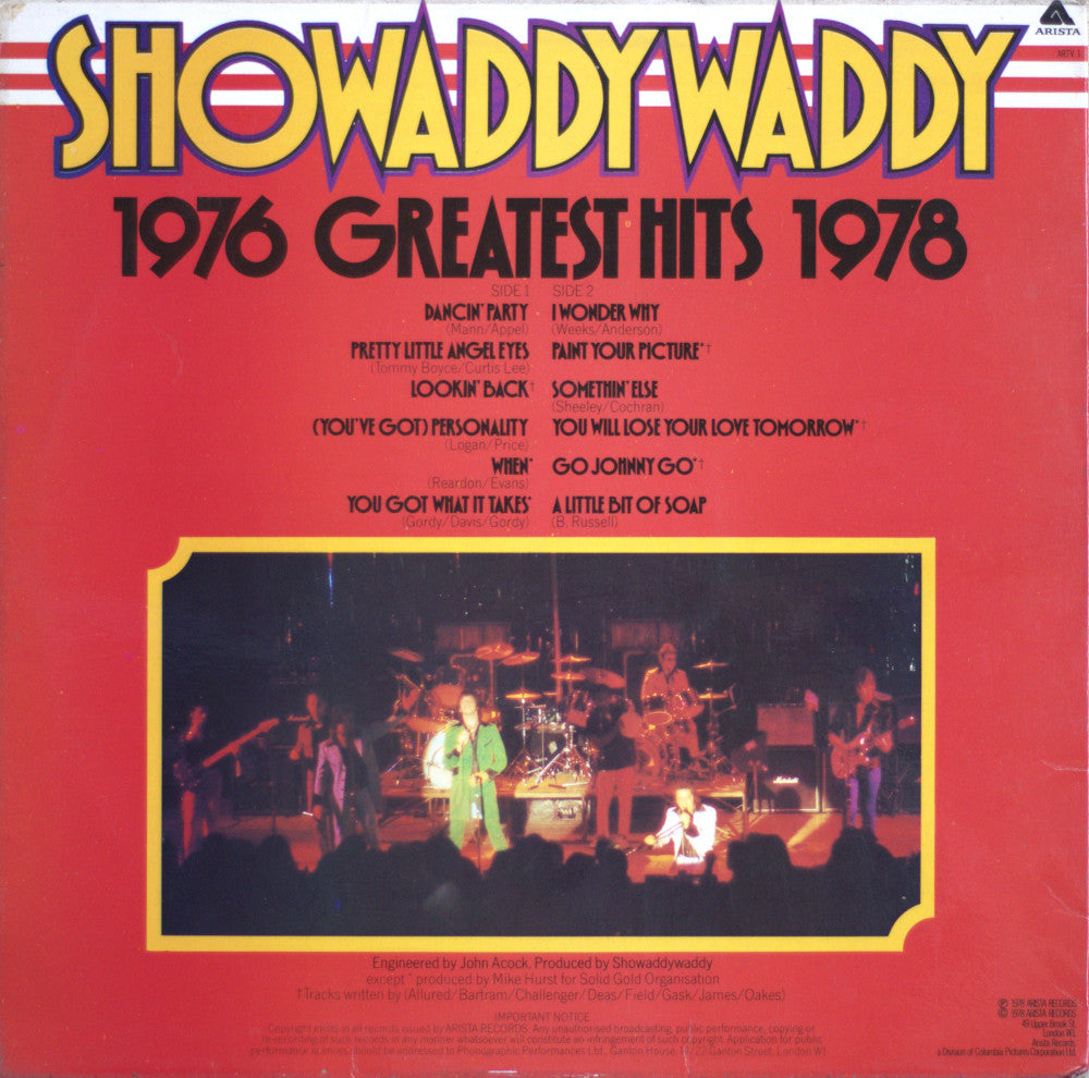 Showaddywaddy – Greatest Hits 1976–1978 Vinyl LP