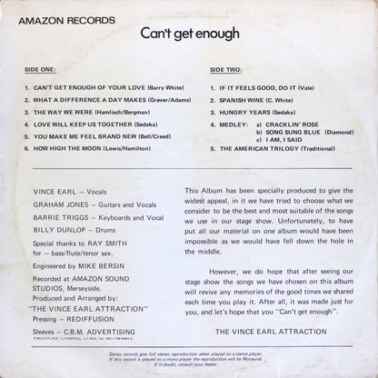 Vince Earl Attraction – Can't Get Enough Of Vinyl LP