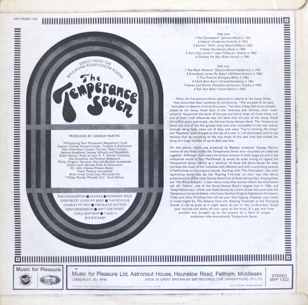 The Temperance Seven – Direct From The Ballspond Road Cocoa Rooms Vinyl LP