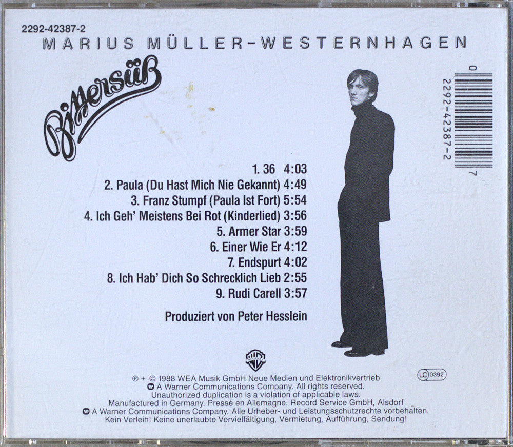 Marius Müller-Westernhagen – Bittersüß CD