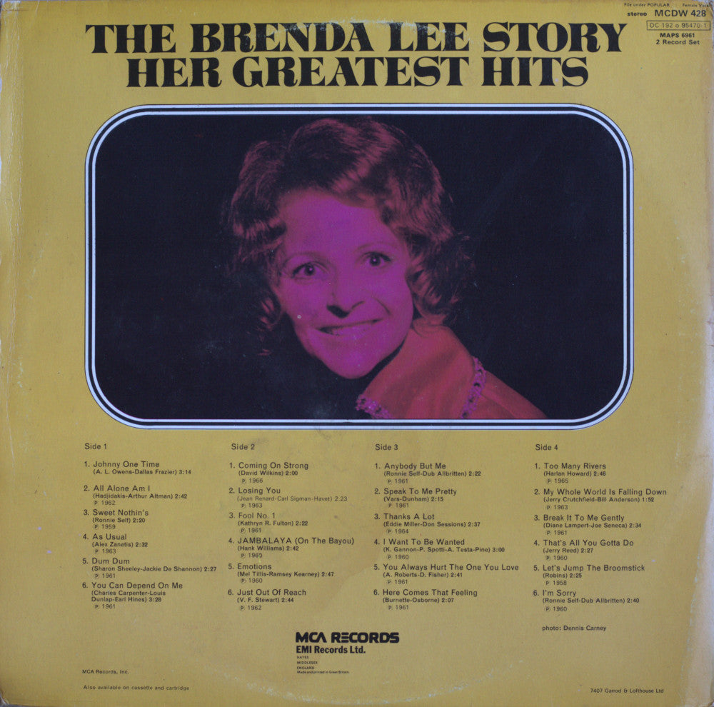 Brenda Lee – The Brenda Lee Story: Her Greatest Hits Vinyl LP