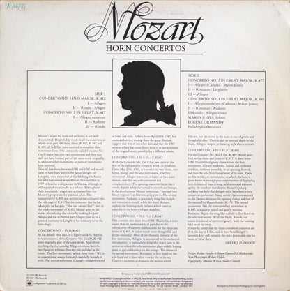 Mozart – Four Horn Concertos – Mason Jones, Eugene Ormandy, Philadelphia Orchestra Vinyl LP