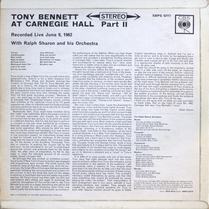 Tony Bennett – At Carnegie Hall, Part II Vinyl LP