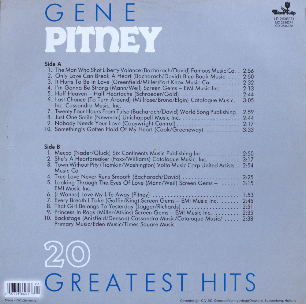 Gene Pitney – 20 Greatest Hits Vinyl LP