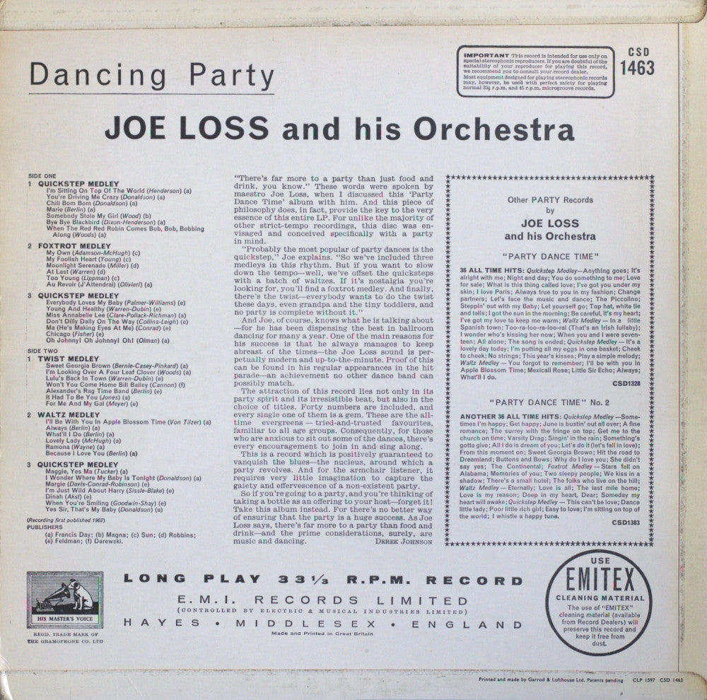 Joe Loss And His Orchestra – Dancing Party Vinyl LP