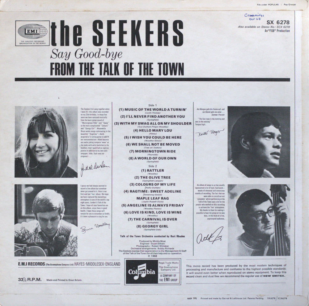 The Seekers – Live At The Talk Of The Town Vinyl LP