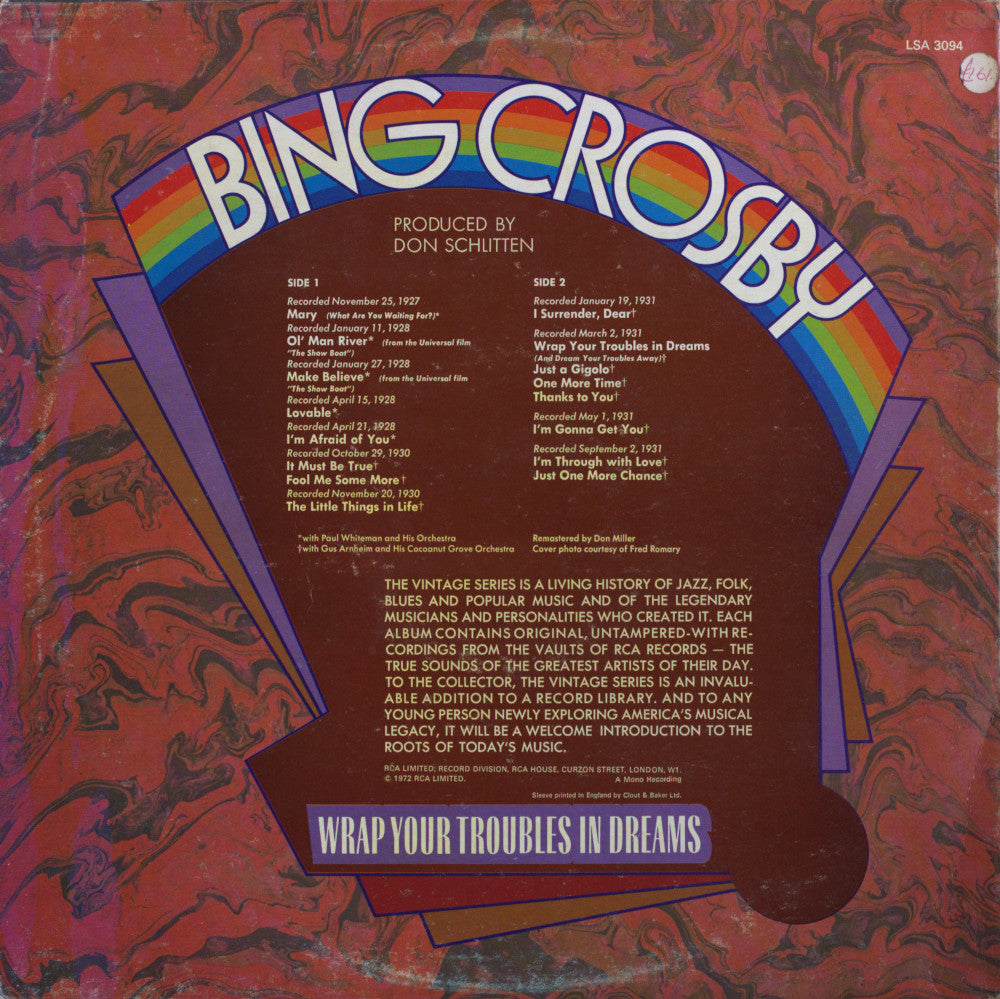 Bing Crosby – Wrap Your Troubles In Dreams Vinyl LP