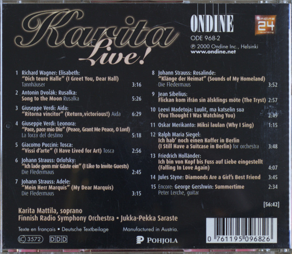 Karita Mattila – Karita Live! (Live In Helsinki) CD