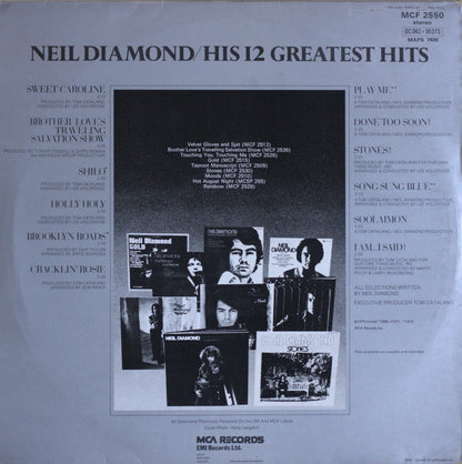 Neil Diamond – His 12 Greatest Hits Vinyl LP
