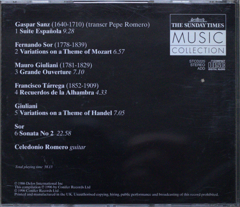 Celedonio Romero – Classical Solo Instruments 2: Guitar CD