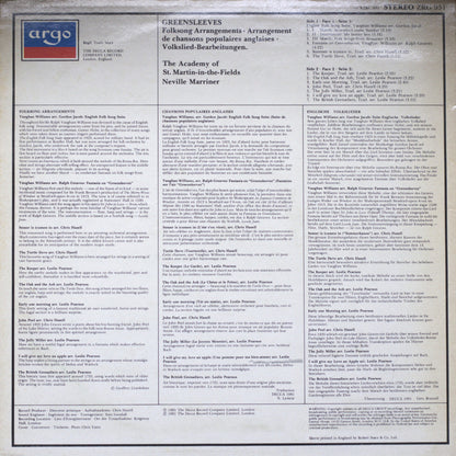 Academy of St. Martin-in-the-Fields – Greensleeves Vinyl LP