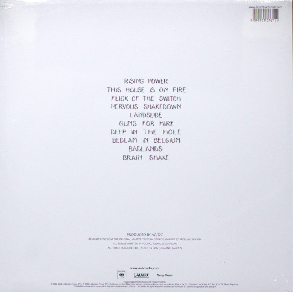 AC/DC – Flick Of The Switch Vinyl LP
