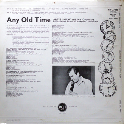 Artie Shaw – Any Old Time Vinyl LP