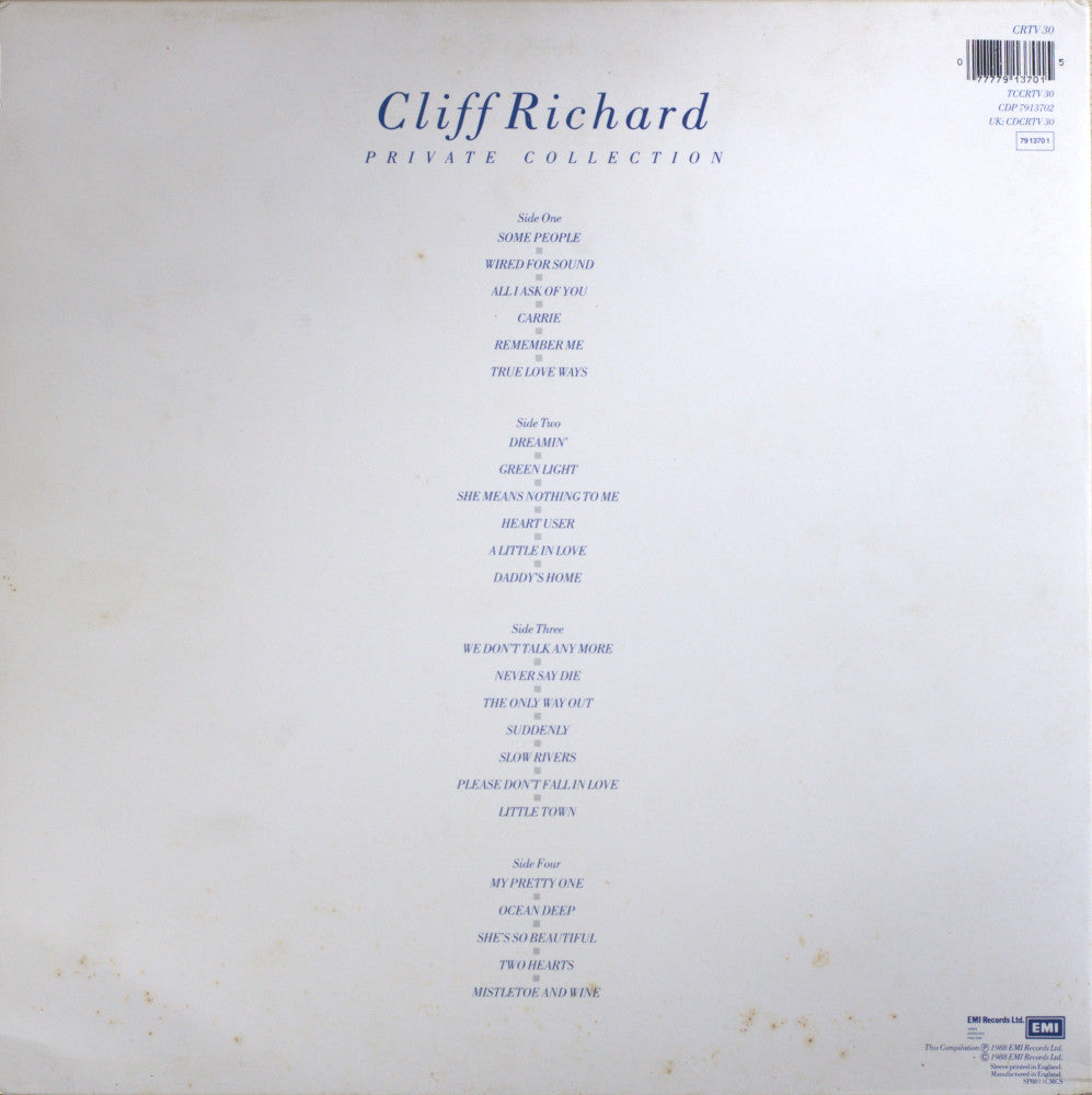 Cliff Richard – Private Collection 1979–1988 Vinyl LP