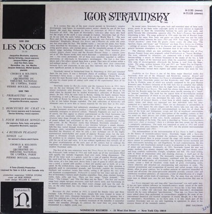 Stravinsky - Les Noces Vinyl LP