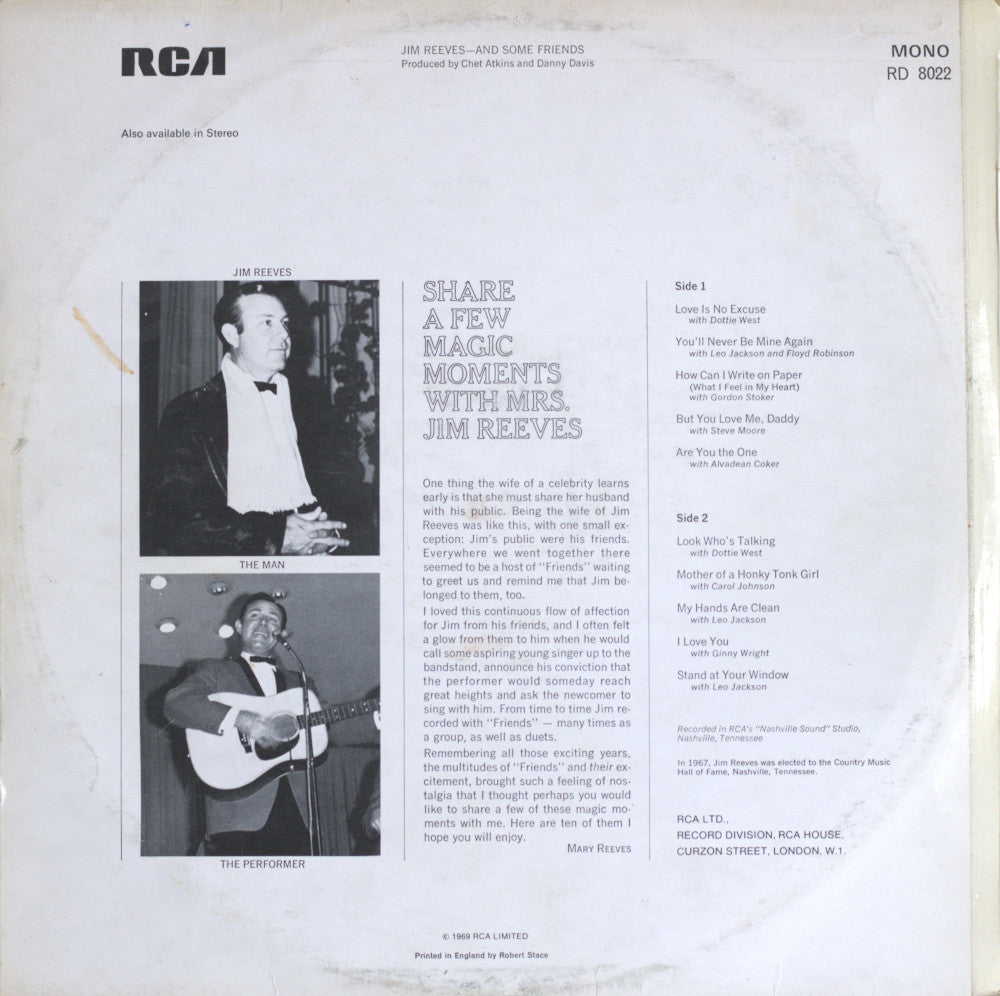 Jim Reeves – And Some Friends Vinyl LP