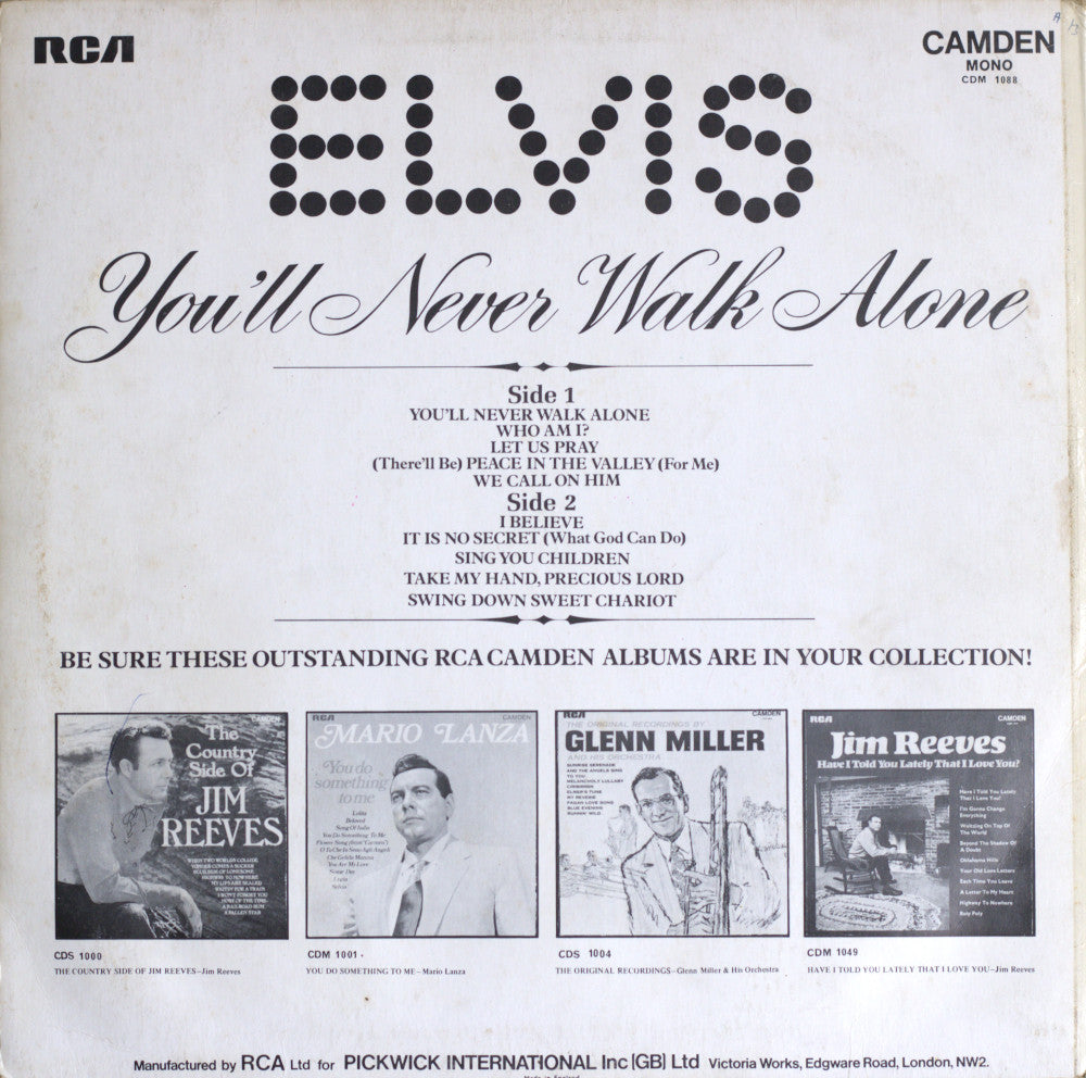 Elvis Presley – You’ll Never Walk Alone Vinyl LP