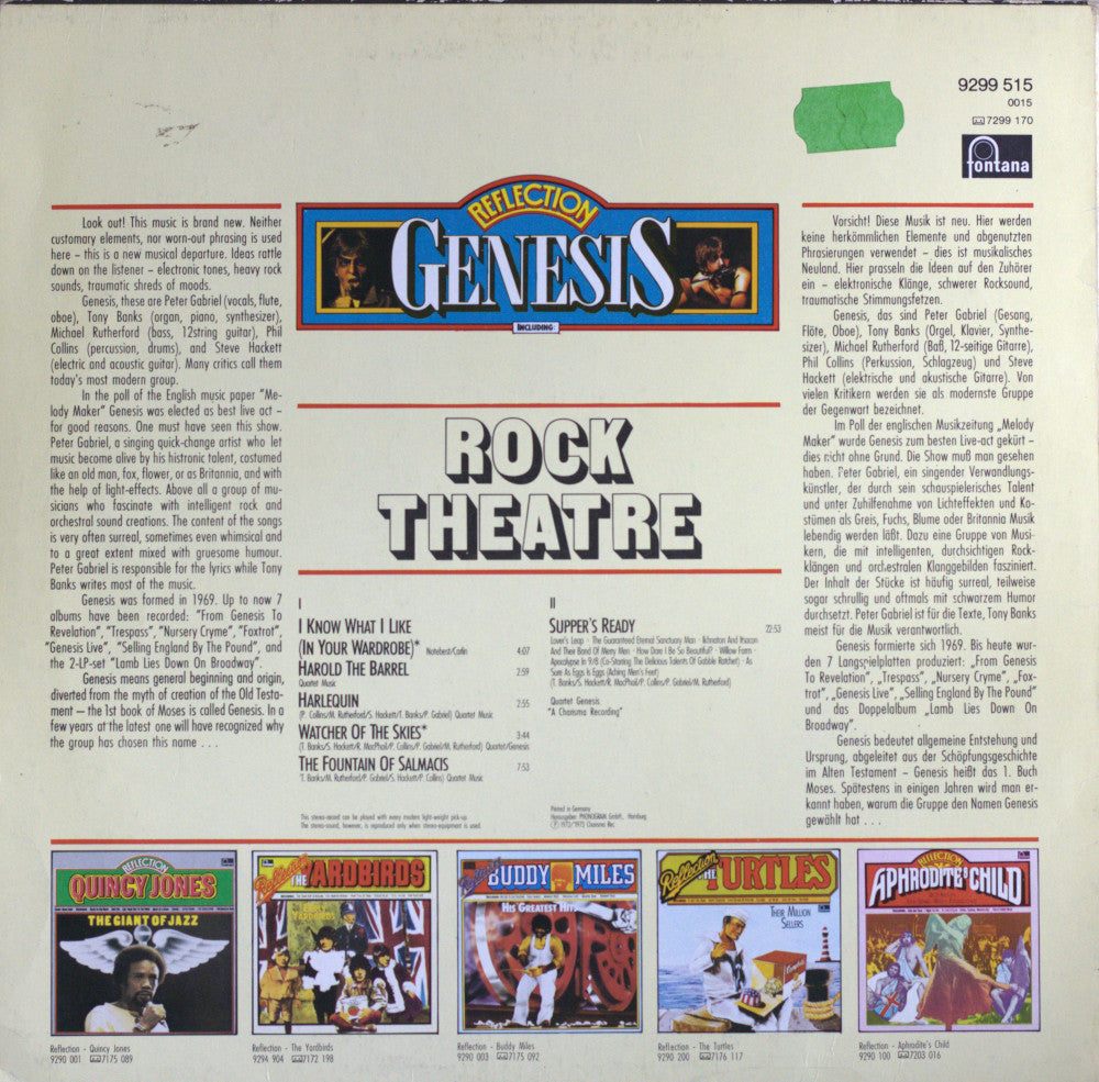 Genesis – Rock Theatre Vinyl LP