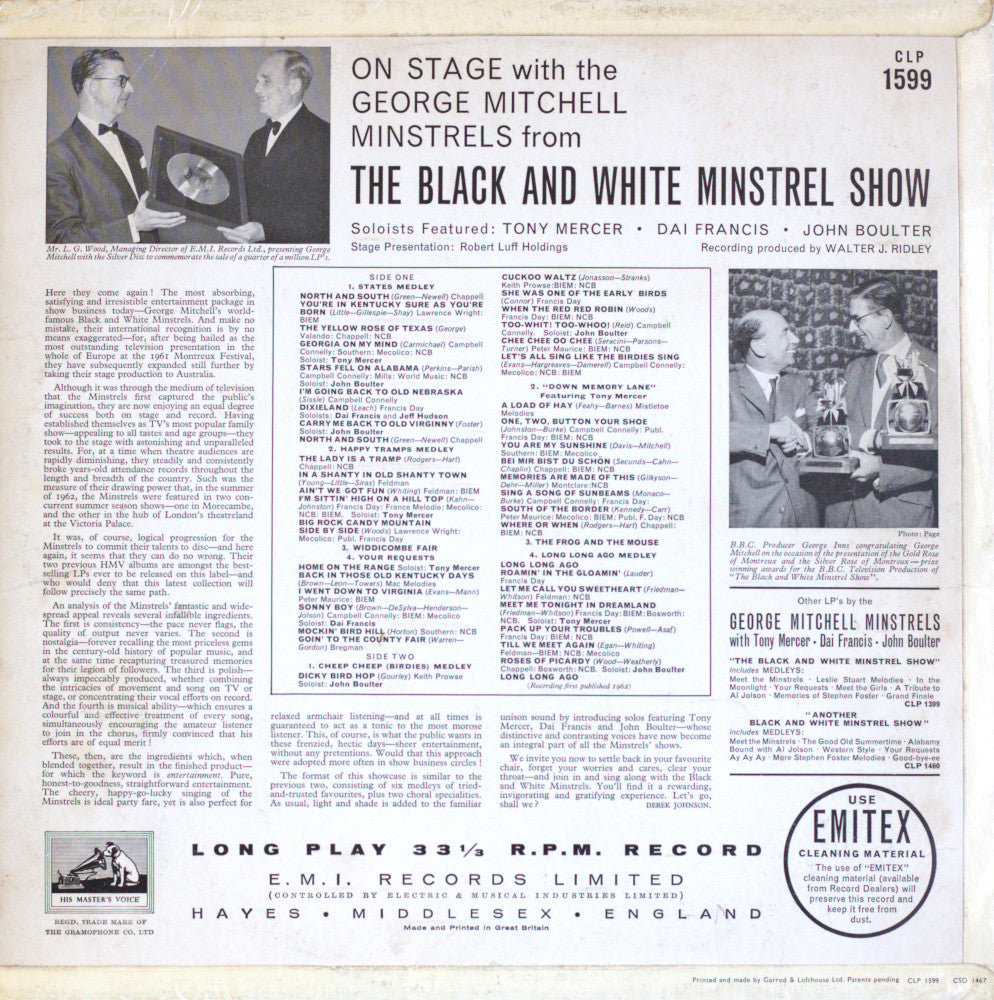 On Stage With The George Mitchell Minstrels Vinyl LP