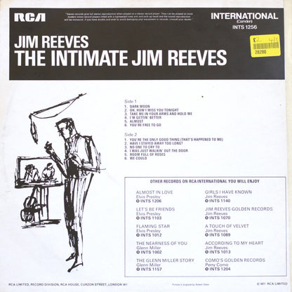 Jim Reeves – The Intimate Jim Reeves Vinyl LP