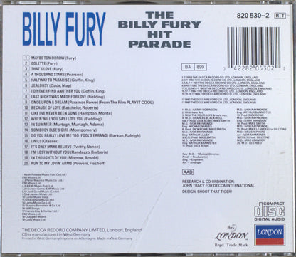 Billy Fury – The Billy Fury Hit Parade CD