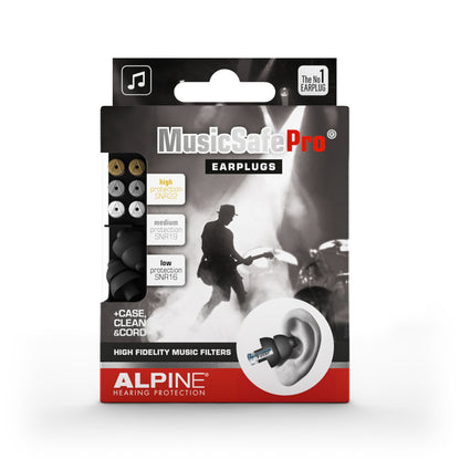 Alpine MusicSafe Pro Professional Earplugs for Musicians & DJs - Black