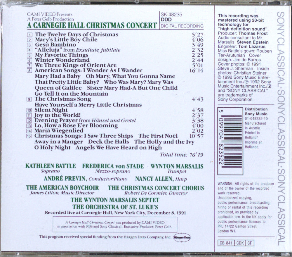 A Carnegie Hall Christmas Concert CD
