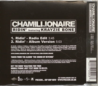 Chamillionaire featuring Krayzie Bone – Ridin' CD Single Back Cover
