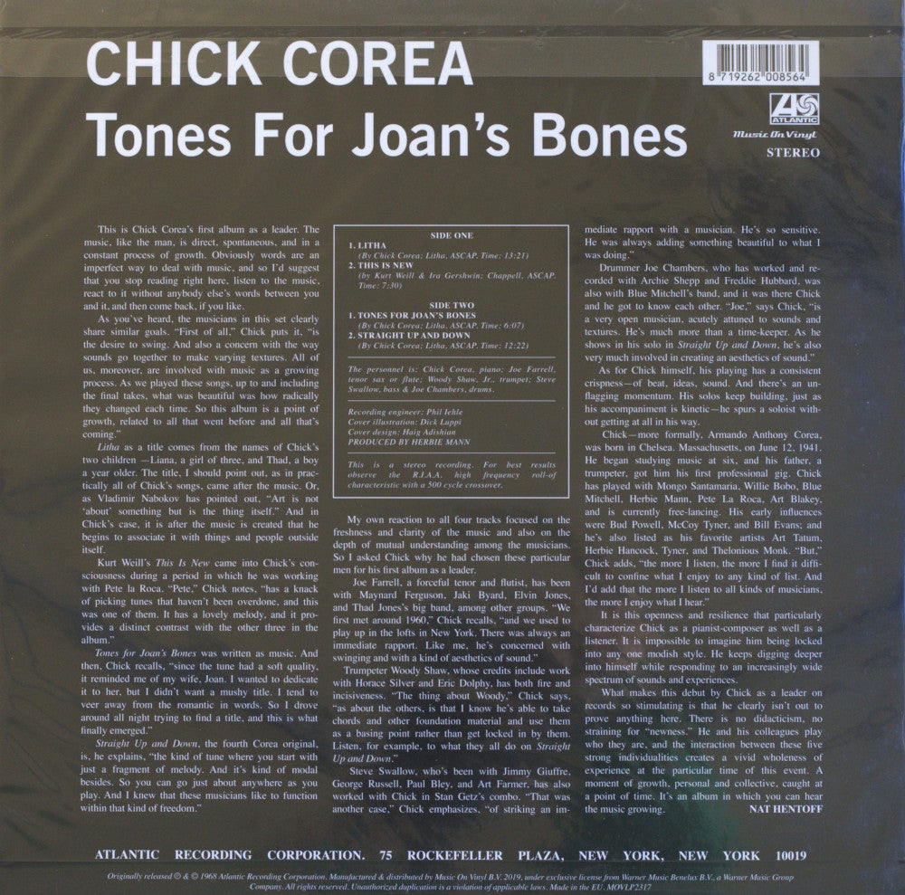 Chick Corea – Tones For Joan's Bones Винил