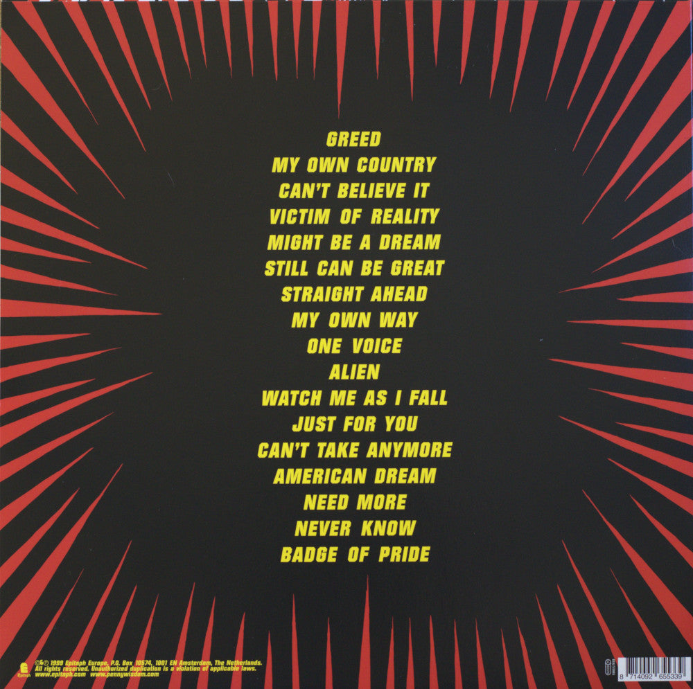 Pennywise – Straight Ahead Coloured Vinyl LP