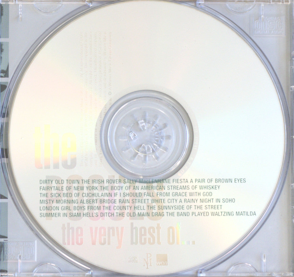A CD jewel case showing the back of a CD with track listing text and the title 'the very best of.